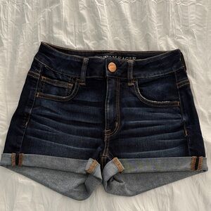American Eagle Hi-Rise Dark Blue Denim Shorts